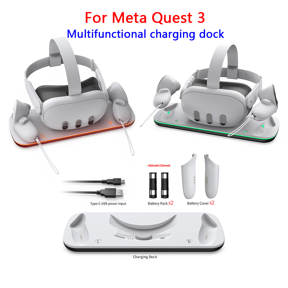 Vr Charging Dock Stand Dual Controller - For Oculus Quest 3 VR Headset