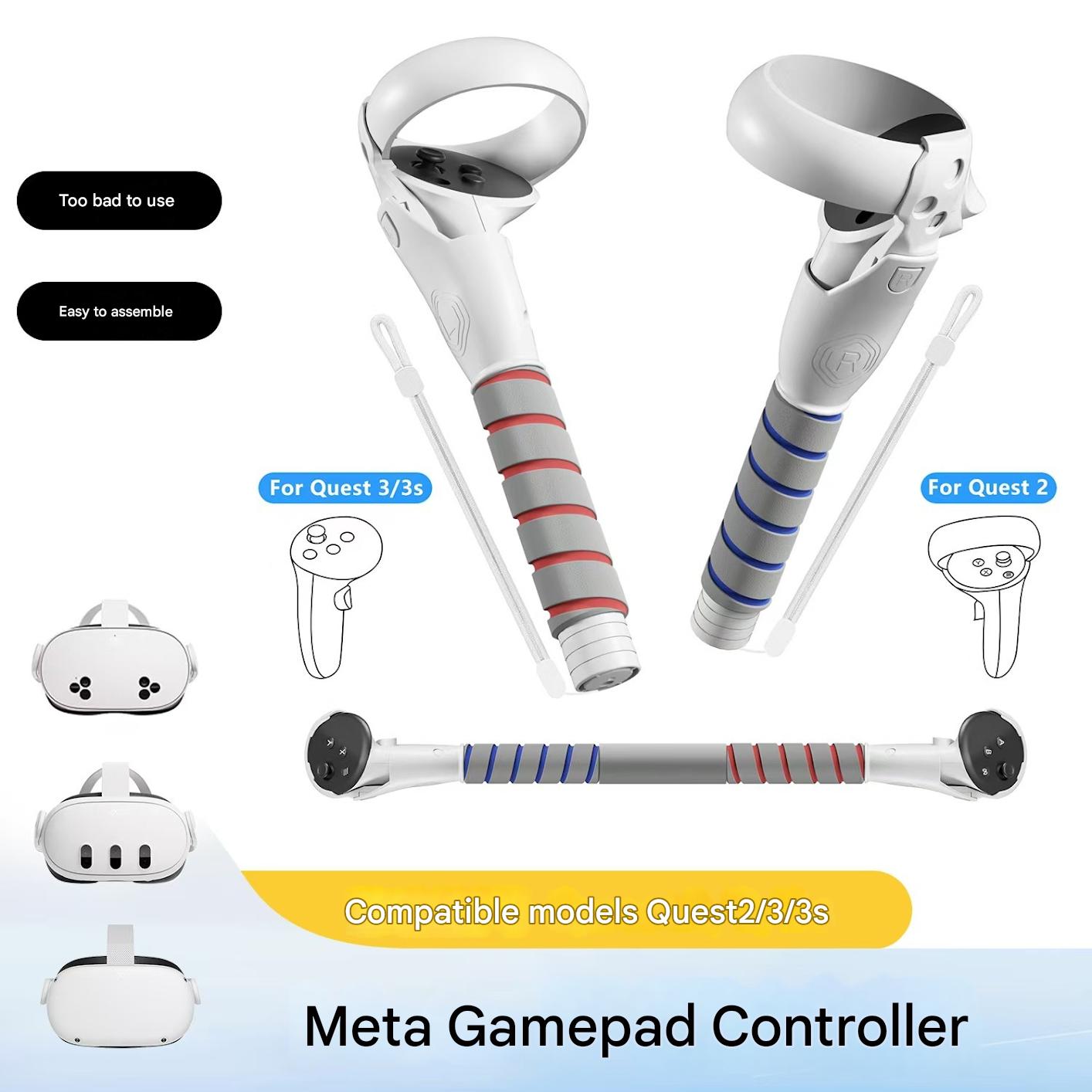 Vr Golf Club Handle Grip Accessory - Handle Attachments for Quest 2/3 Controller
