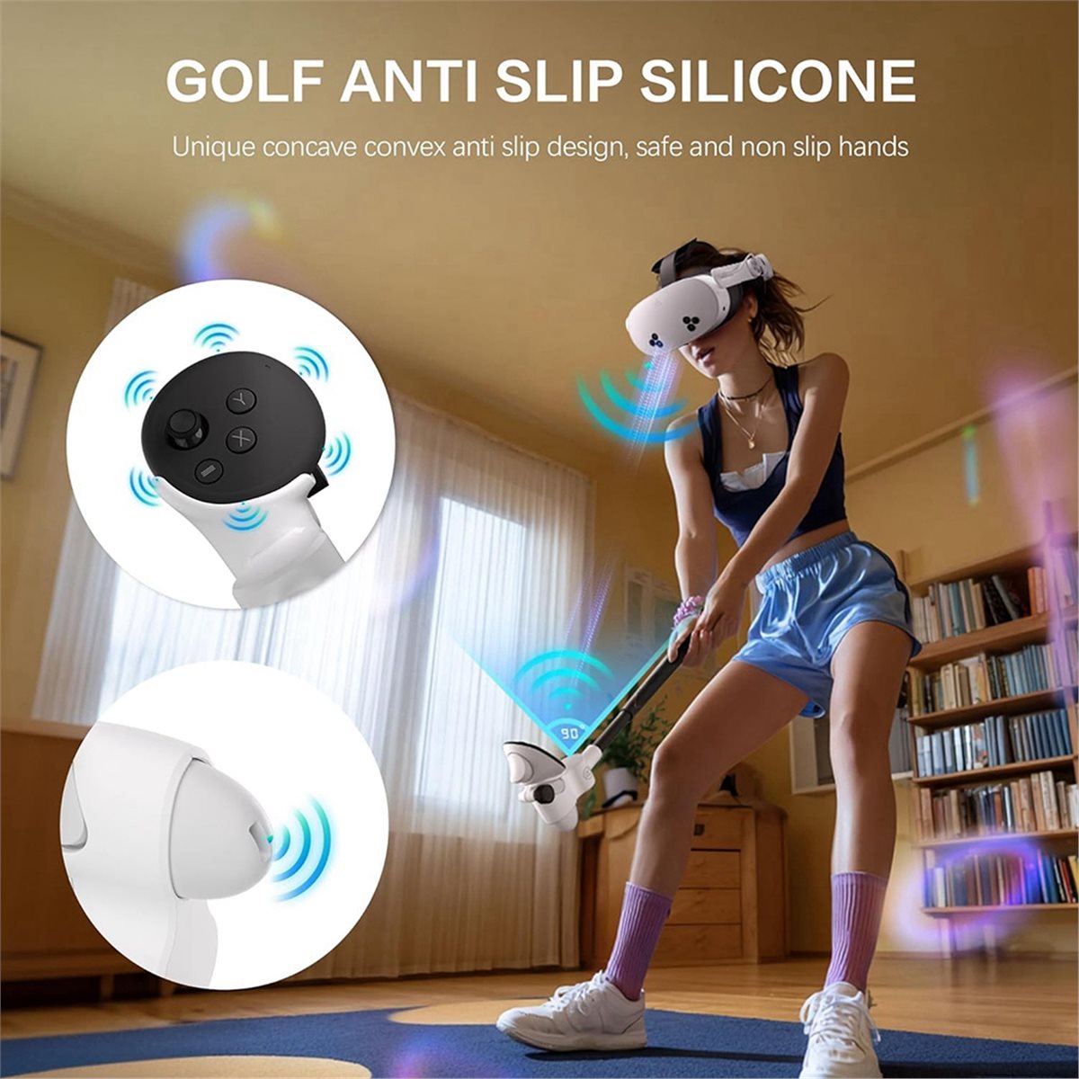 Vr Golf Club Handle Grip Accessory - Golf Club Attachment for 3/3S Controllers