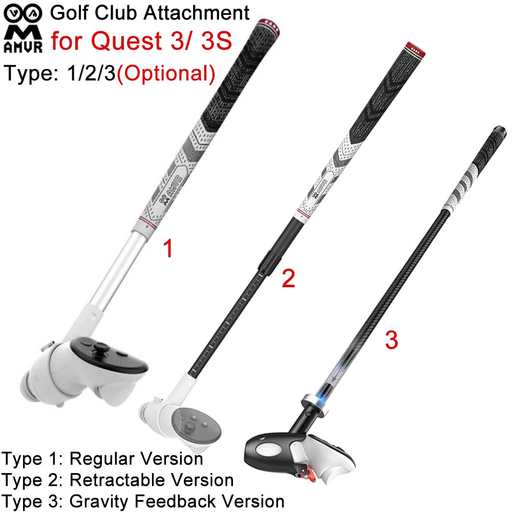 Vr Golf Club Handle Grip Accessory - AMVR Golf Club Attachment for Meta