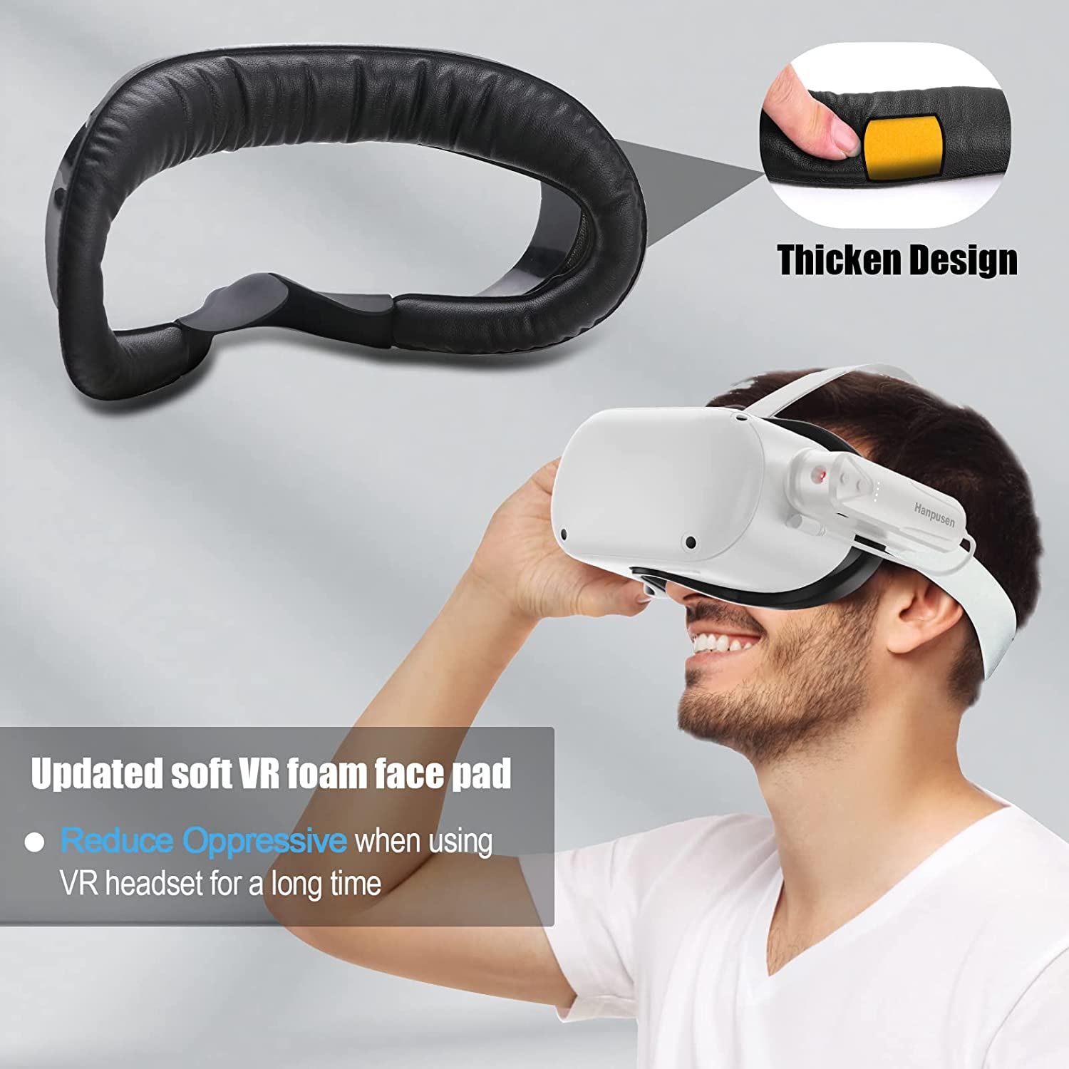 Hanpusen Face Cushion Pad for  - đánh giá và giá Vr Facial Interface Foam Pad Leather